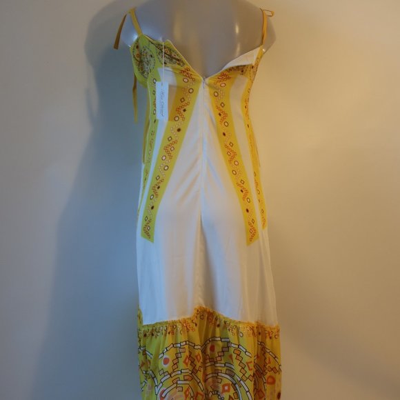 NWT Womens Jollia Summer in the City Dress Yellow White Sleeveless Sundress S * - Picture 9 of 16